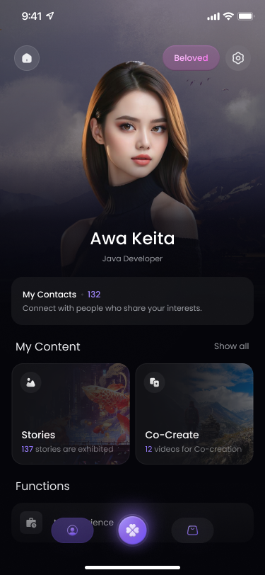 Social & AI Platform — My Profile screen